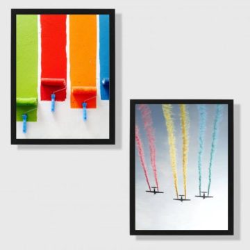 Kit 2 Quadros Cores da Vida