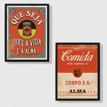 Kit 2 Quadros Cozinha Vermelho