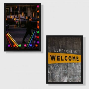 Kit 2 Quadros Everyone is Welcome