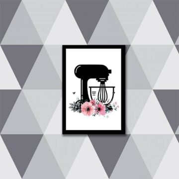 Quadro Batedeira com Flores