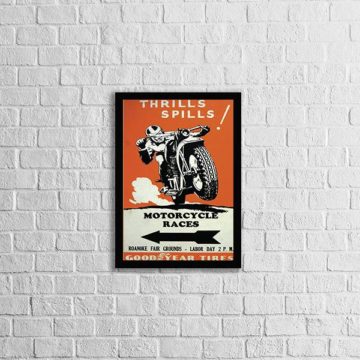 Quadro Cartaz Retrô Motorcycle Races