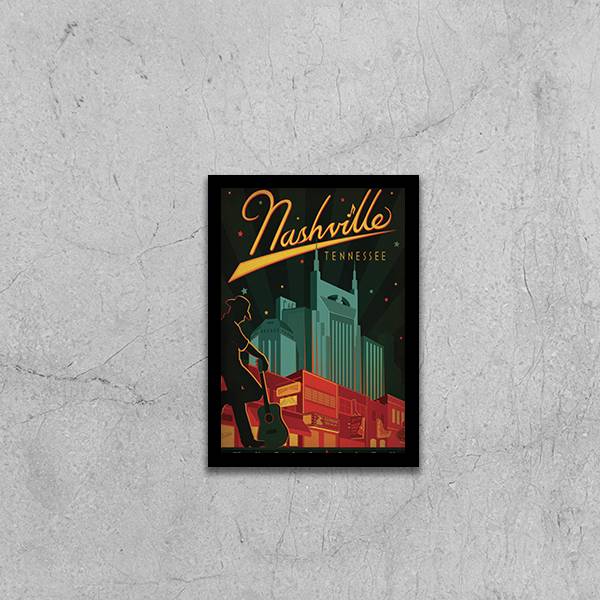 Quadro Cartaz Retrô Nashville