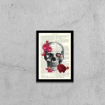Quadro Caveira com Flores