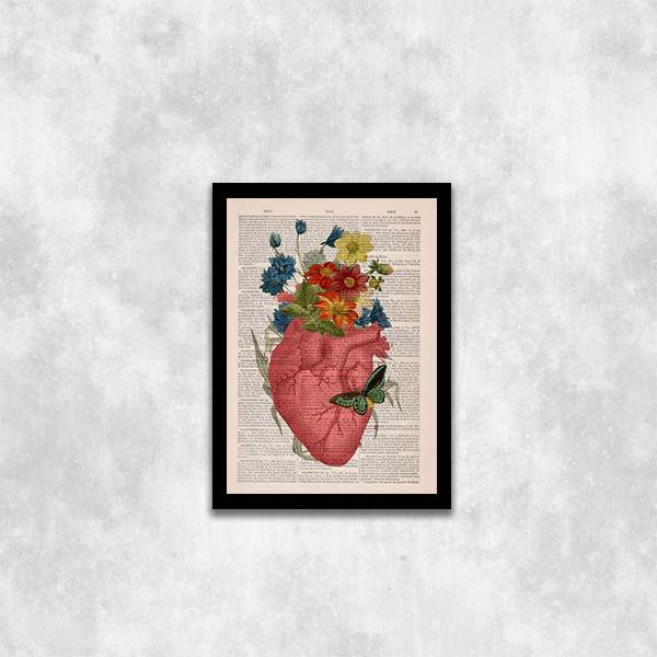Quadro Coração com Flores