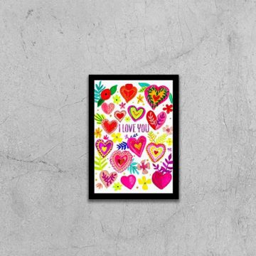 Quadro Coração Multicoloridos