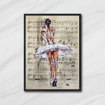 Quadro Decorativo Bailarina e Partitura