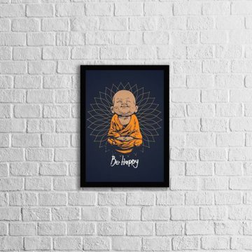 Quadro Decorativo Buda Baby - Be Happy