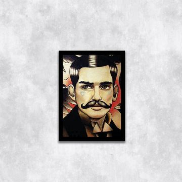 Quadro Decorativo Homem Retrô Tatoo Style