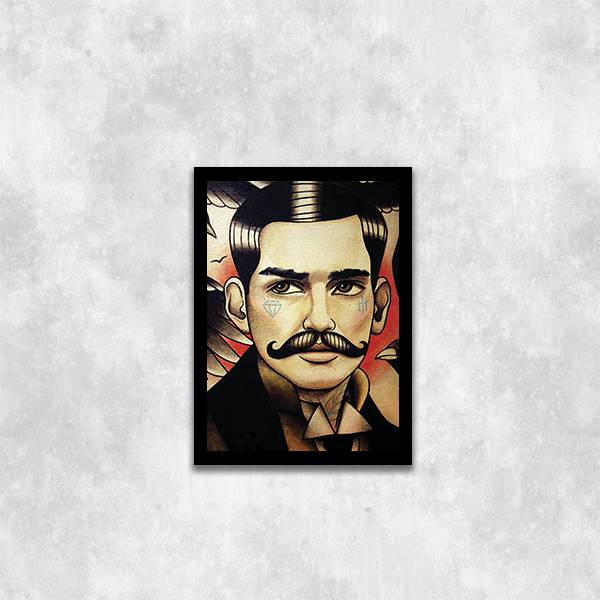 Quadro Decorativo Homem Retrô Tatoo Style