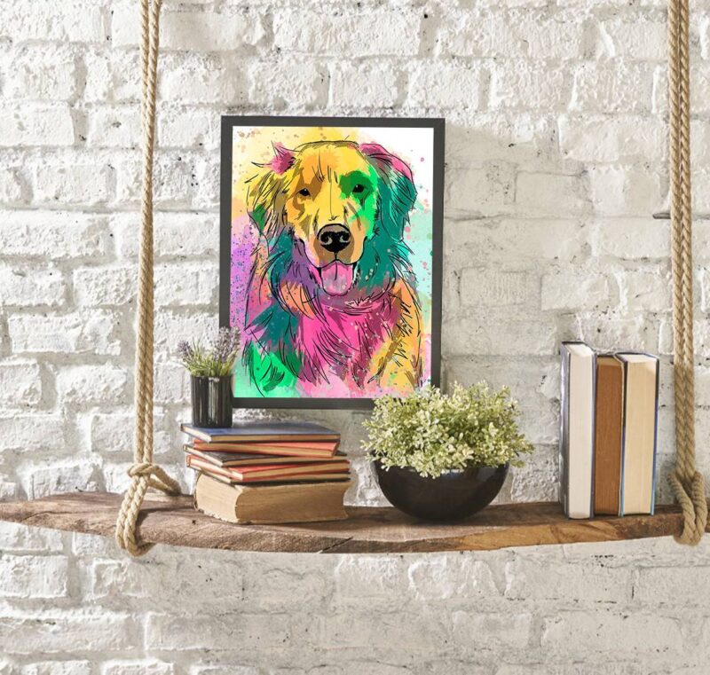 Quadro Decorativo Labrador Multicolorido - Image 2