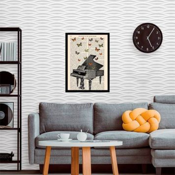 Quadro Decorativo Piano com Borboletas - Image 2