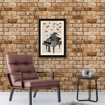 Quadro Decorativo Piano com Borboletas - Image 3