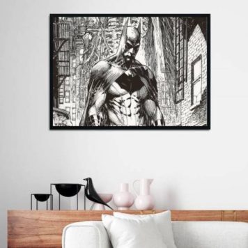 Quadro Desenho Batman Preto e Branco - Image 2