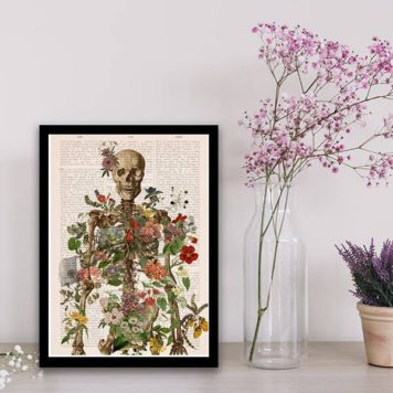 Quadro Esqueleto com Flores - Image 2
