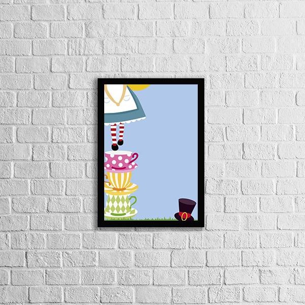 Quadro Figurativo Alice com Chícaras