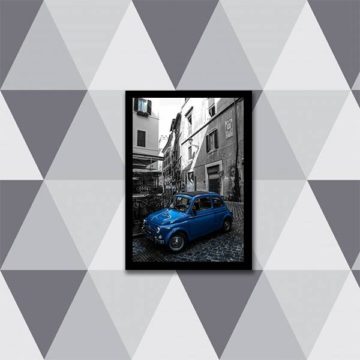Quadro Fotografia Carro Retrô Azul