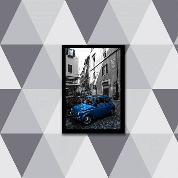 Quadro Fotografia Carro Retrô Azul