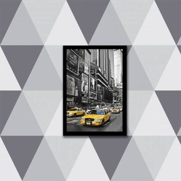 Quadro Fotografia Táxi New York Amarelo