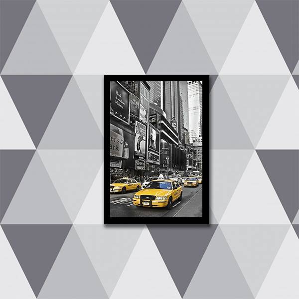 Quadro Fotografia Táxi New York Amarelo