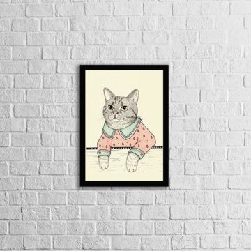 Quadro Gatinha Vintage