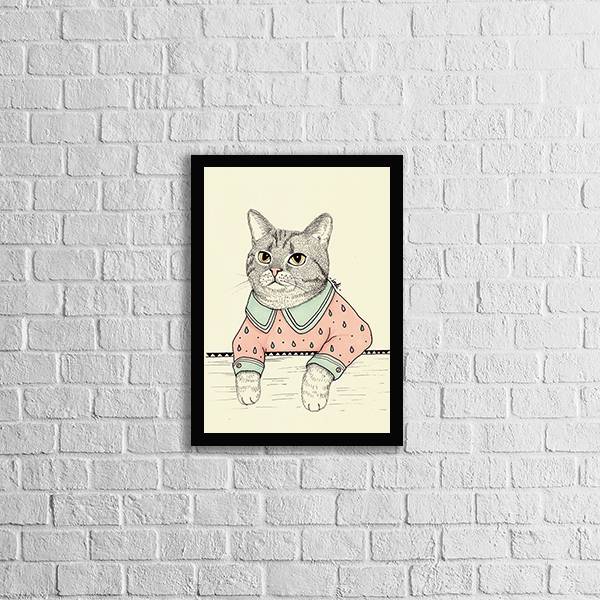 Quadro Gatinha Vintage