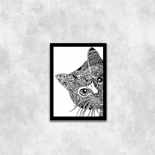 Quadro Gato Artístico