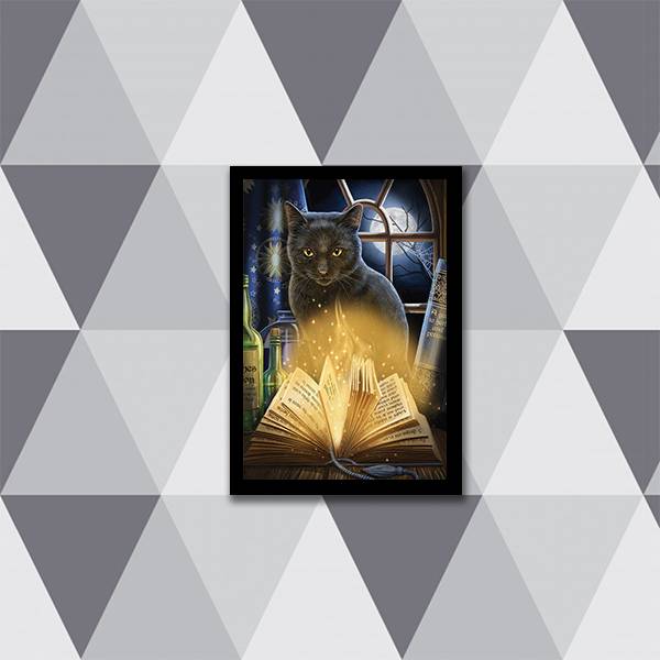 Quadro Gato Bruxo com Livro