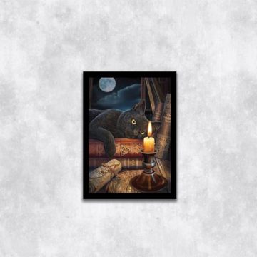 Quadro Gato Bruxo com Vela