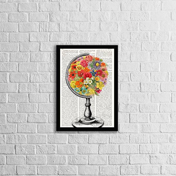 Quadro Globo Flores