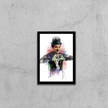 Quadro Ilustração Charlie Chaplin Coração