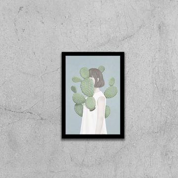 Quadro Menina com Cactos