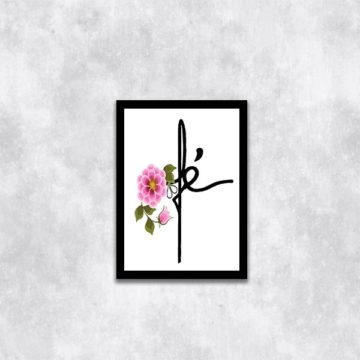Quadro Palavra Fé Floral