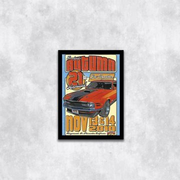 Quadro Carro de Corrida Vintage Vermelho