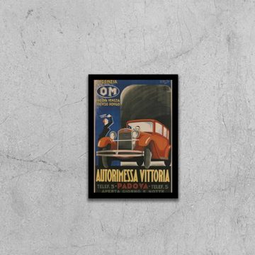 Quadro Propaganda Carro Antigo Vermelho