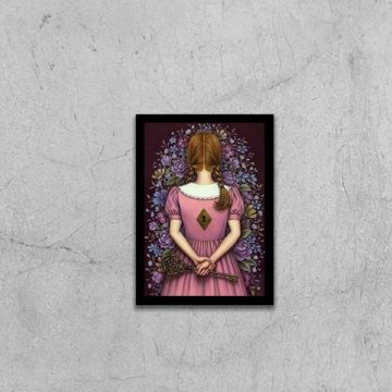 Quadro Surrealista Menina com Chave