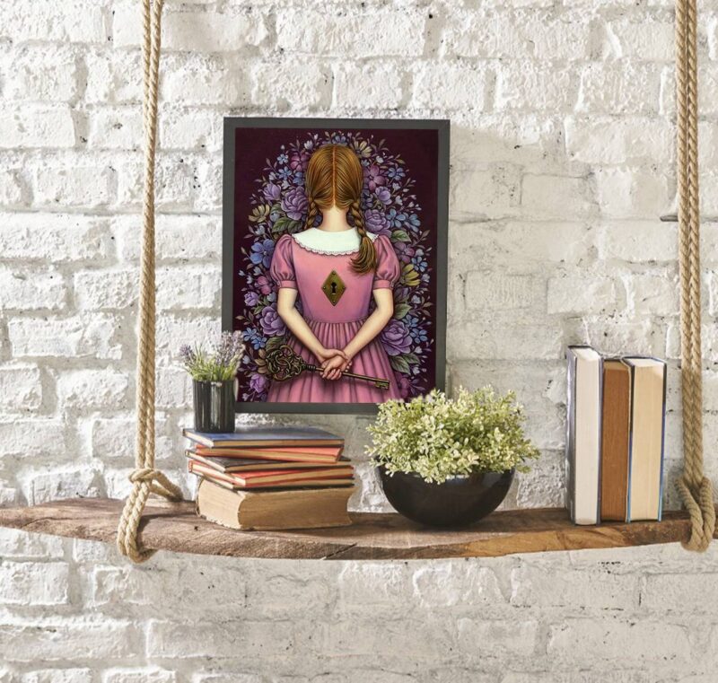 Quadro Surrealista Menina com Chave - Image 2