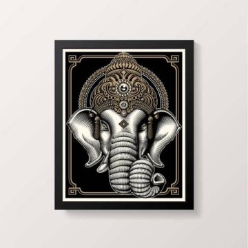 Quadro Decorativo Elefante Ganesha