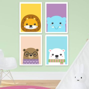 Kit 4 Quadros Bichinhos - Image 2