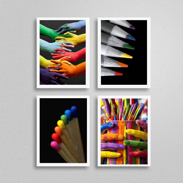 Kit 4 Quadros Fotografias Coloridas
