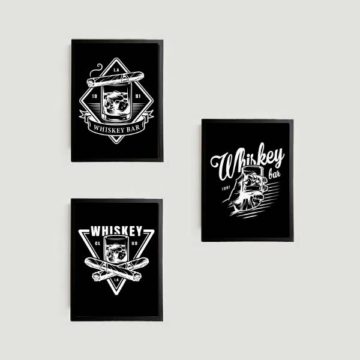 Kit 3 Quadros Whiskey