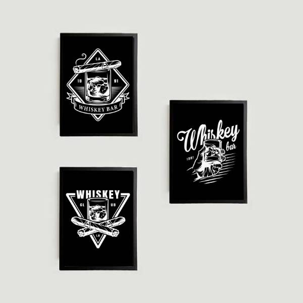 Kit 3 Quadros Whiskey