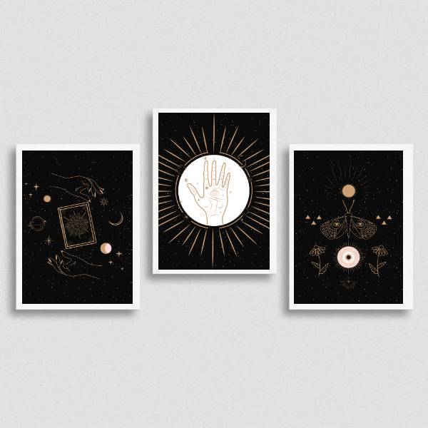 Kit 3 Quadros Místicos