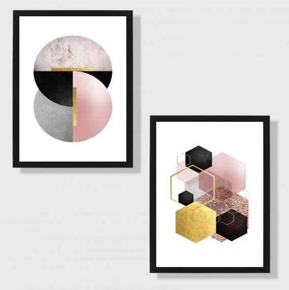 Kit 2 Quadros Geométricos