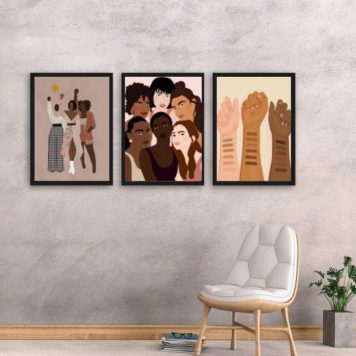 Kit 3 Quadros Stop Racism - Image 2