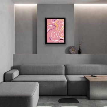 Quadro Abstrato Rosa Ondas - Image 2