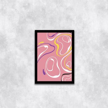 Quadro Abstrato Rosa Ondas