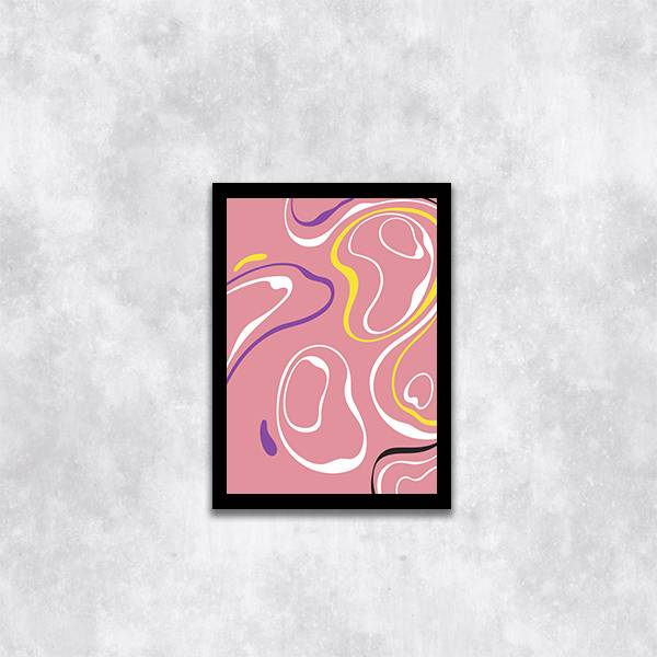 Quadro Abstrato Rosa Ondas