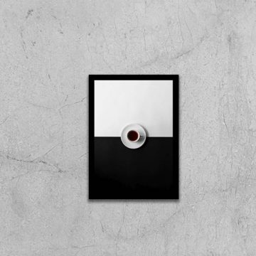 Quadro Fotografia Xícara de Café Preto e Branco
