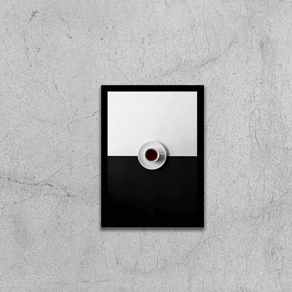 Quadro Fotografia Xícara de Café Preto e Branco