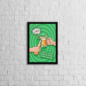 Quadro Cerveja Gelada e Amigos No Boteco